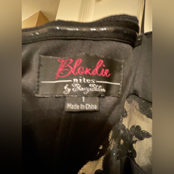 Black Sequined/Mesh Halter Top Dress - Picture 6 of 9